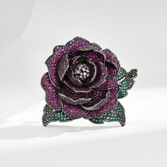 Dapaza Elegant Rose Brooch