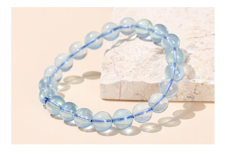 Buddha Life Natural Devil Blue Aquamarine Crystal Bracelet