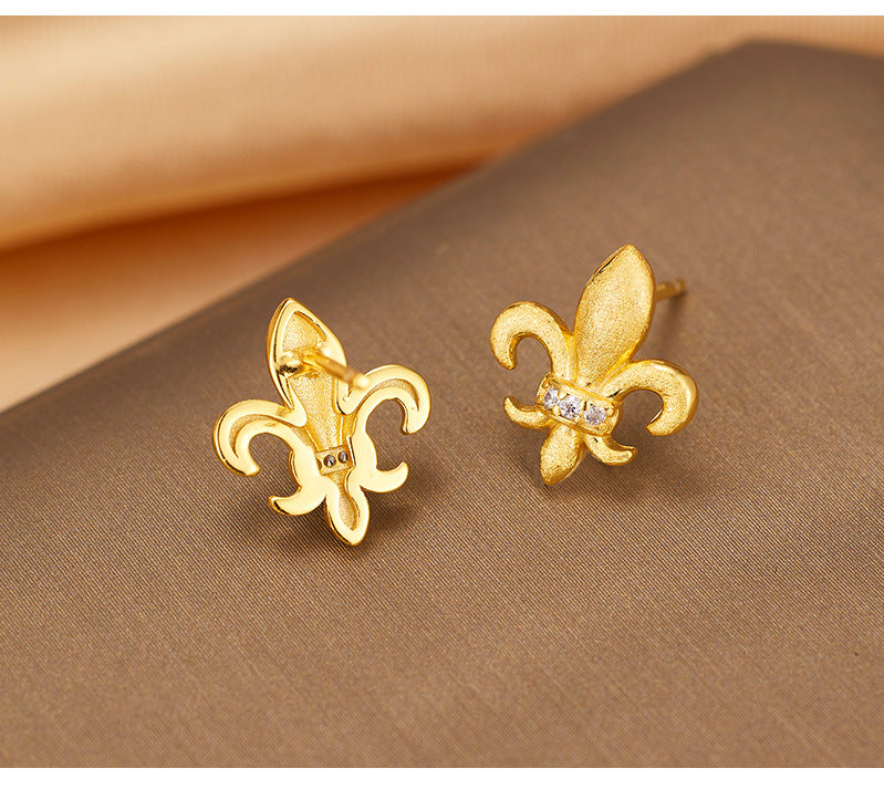 Dapaza S925 Sterling Silver Iris Matte Brushed Earrings