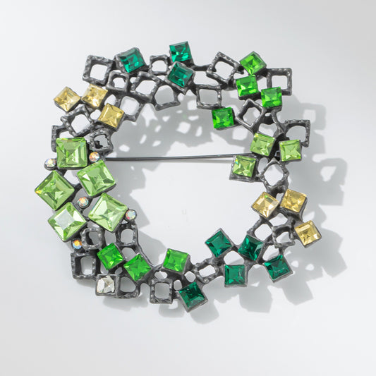 Crystal Circle Brooch