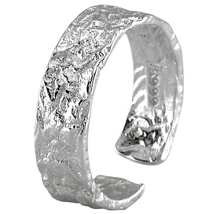 Dapaza S999 Silver Lava Texture Ring