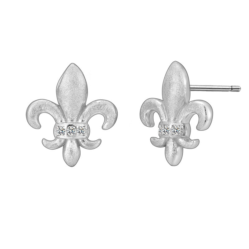 Dapaza S925 Sterling Silver Iris Matte Brushed Earrings