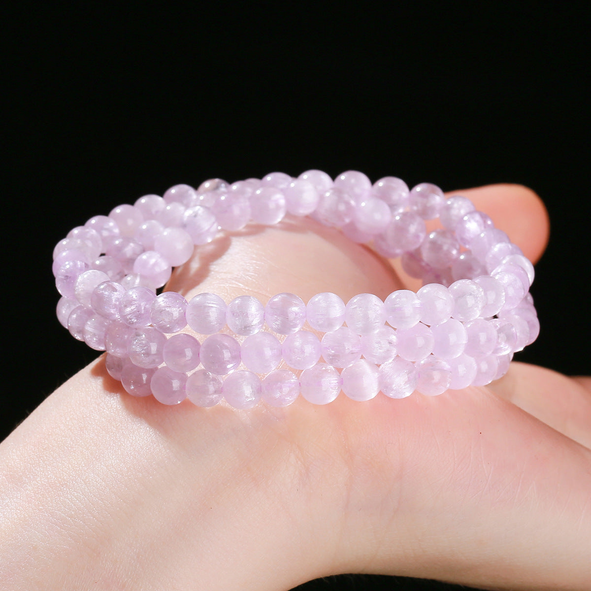 Buddha Life 5A Natural Afghan Kunzite Multi-ring Bracelet