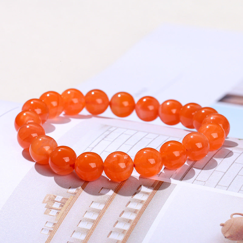 Buddha Life Natural South Red Agate Single Circle Bracelet