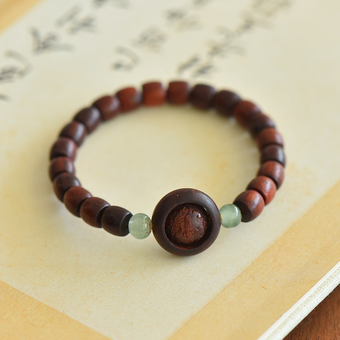 Buddha Life Natural lobular red sandalwood bracelet for men and women couples