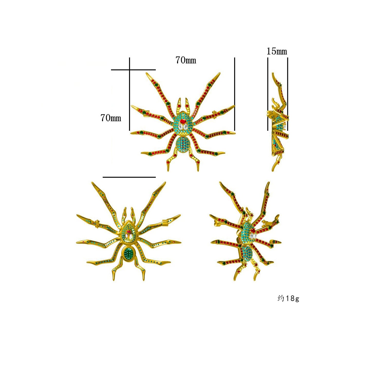 Spider Brooch, Personalized Design Fashion Suit Accessories