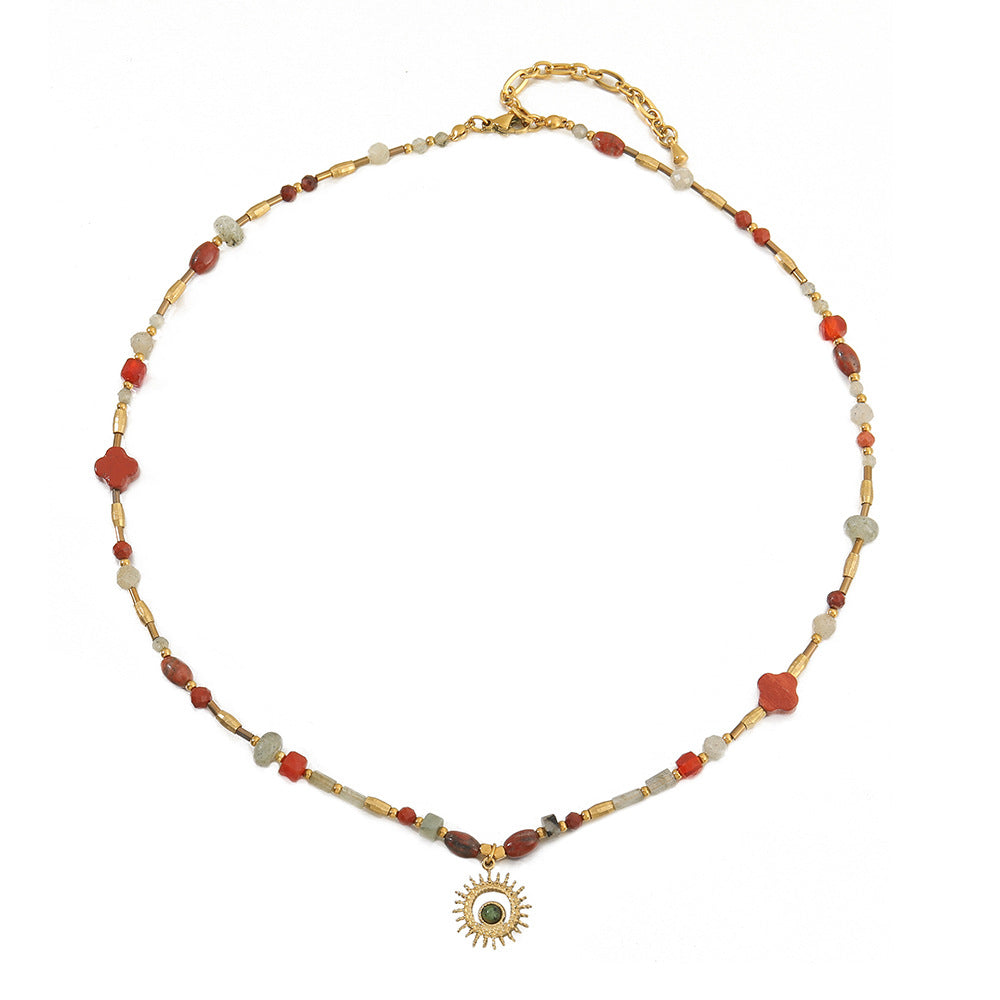 Buddha Life French Retro Natural Stone Necklace