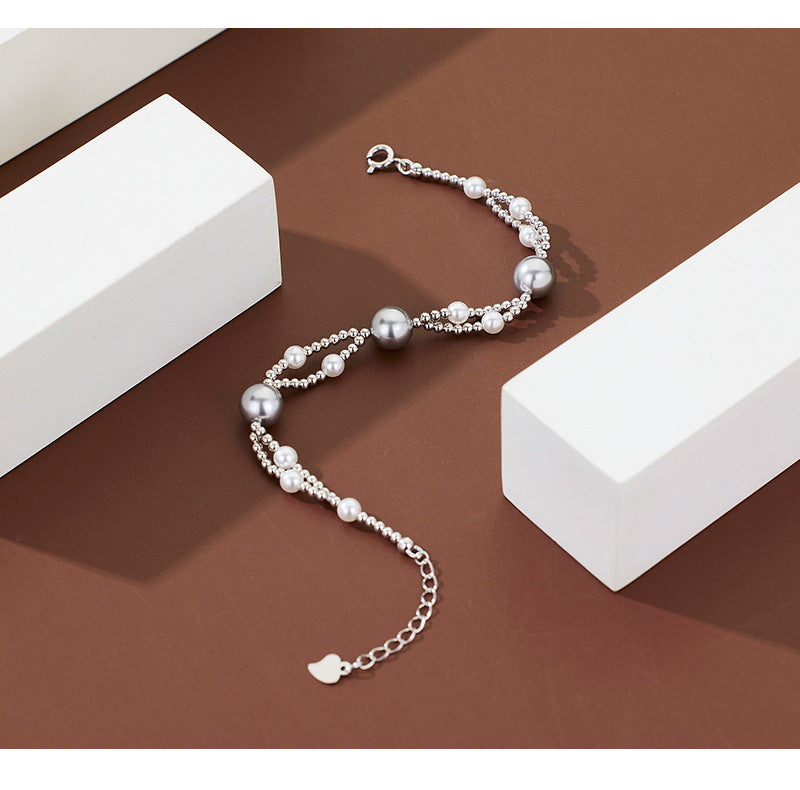 S925 Sterling Silver Pearl Bead Necklace