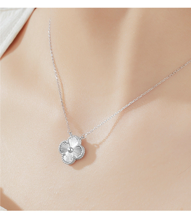 Christmas Gift 925 Sterling Silver Clover Necklace