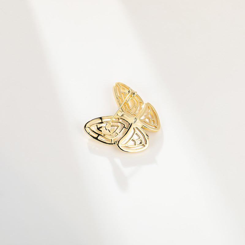 Break The Cocoon Into A Butterfly Natural Shell Butterfly Brooch