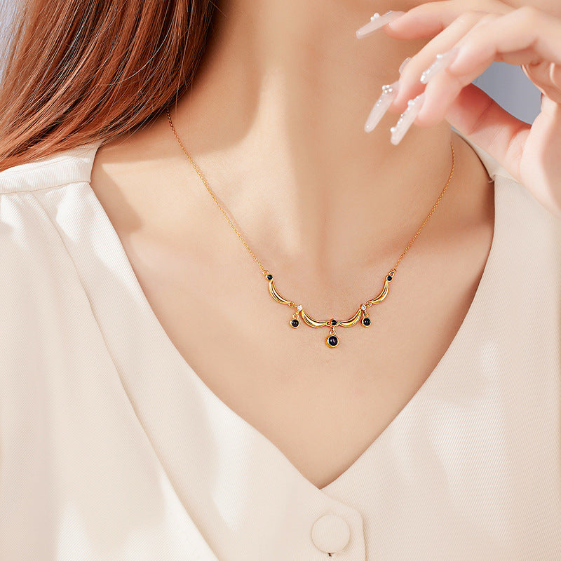 S925 Sterling Silver French Vintage Necklace