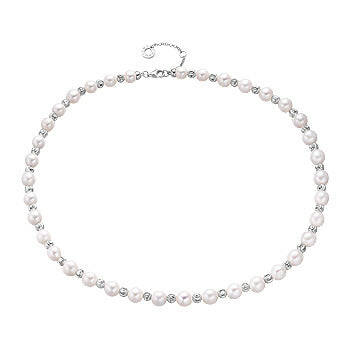 New S925 Sterling Silver Baroque Pearl Necklace