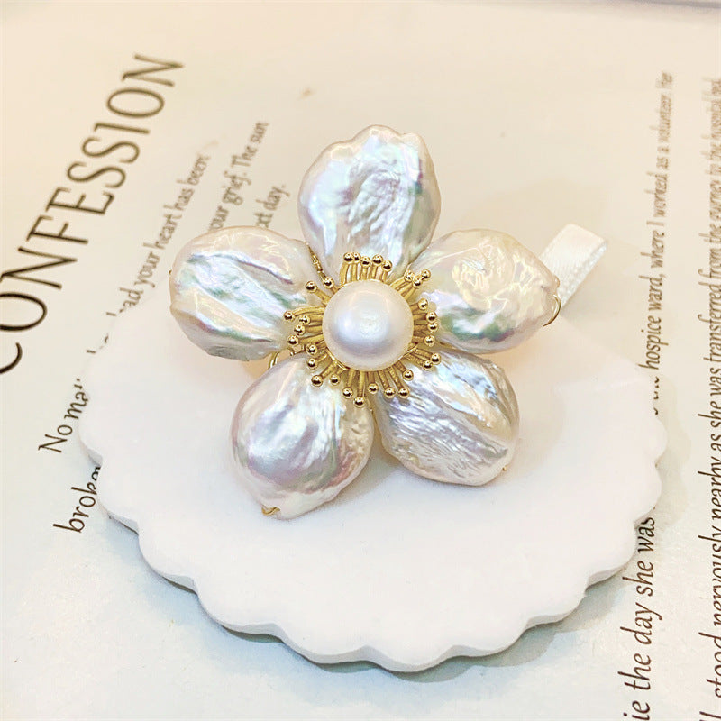 Baroque Pearl Flower Brooch