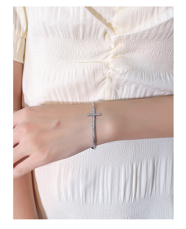 925 Sterling Silver Cross Bracelet