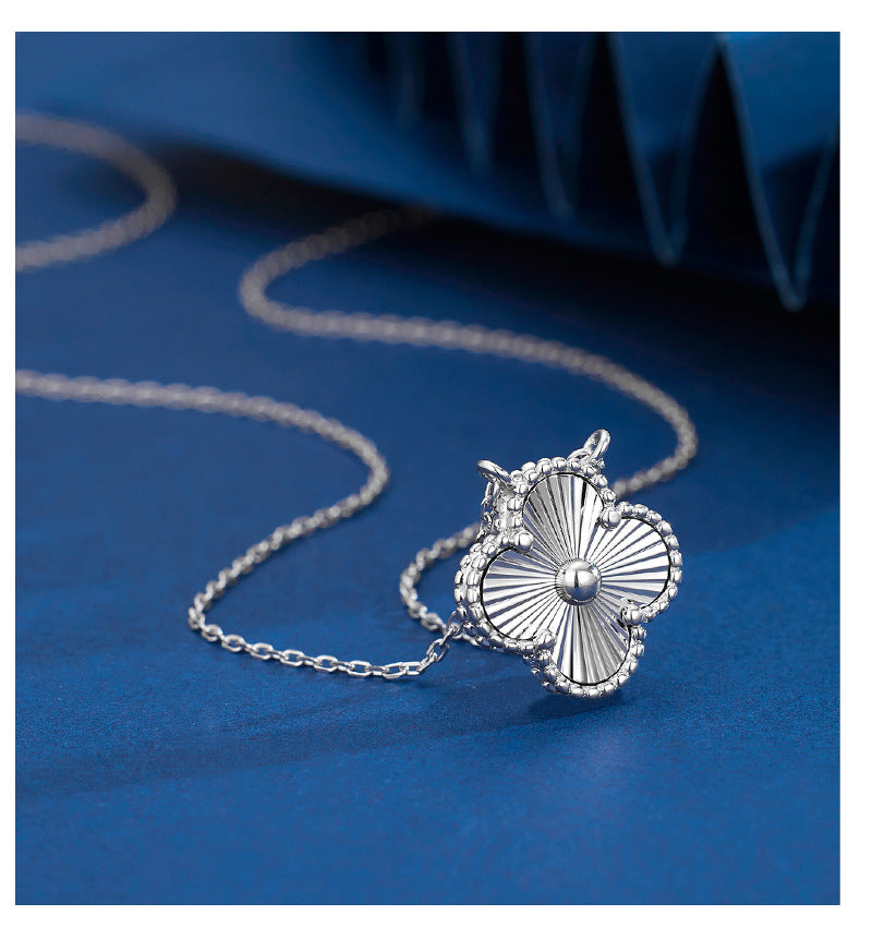 Christmas Gift 925 Sterling Silver Clover Necklace