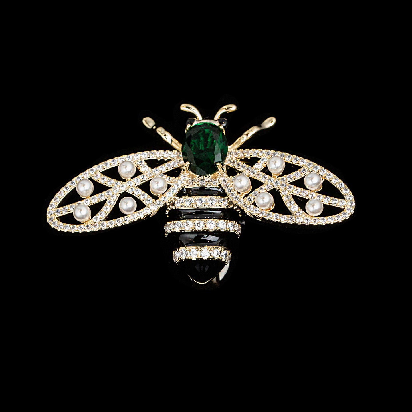Emerald Bee Brooch