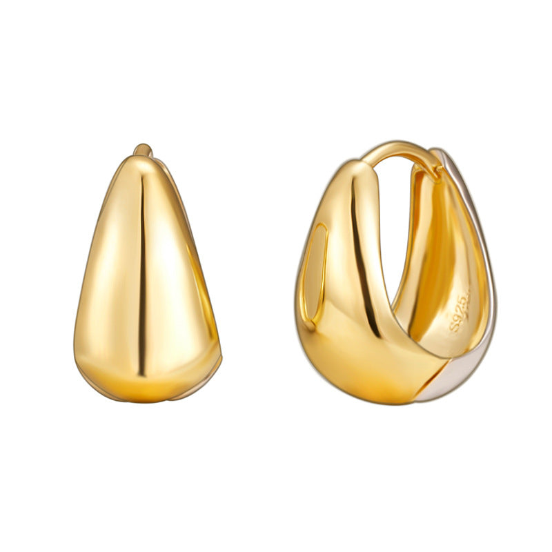 925 Sterling Silver Water Drop Earrings Personalized Simple Design Silver Jewelry