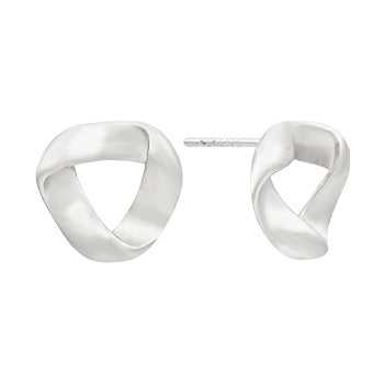 New S925 Silver Geometric Triangle Twist Design Earrings Silver