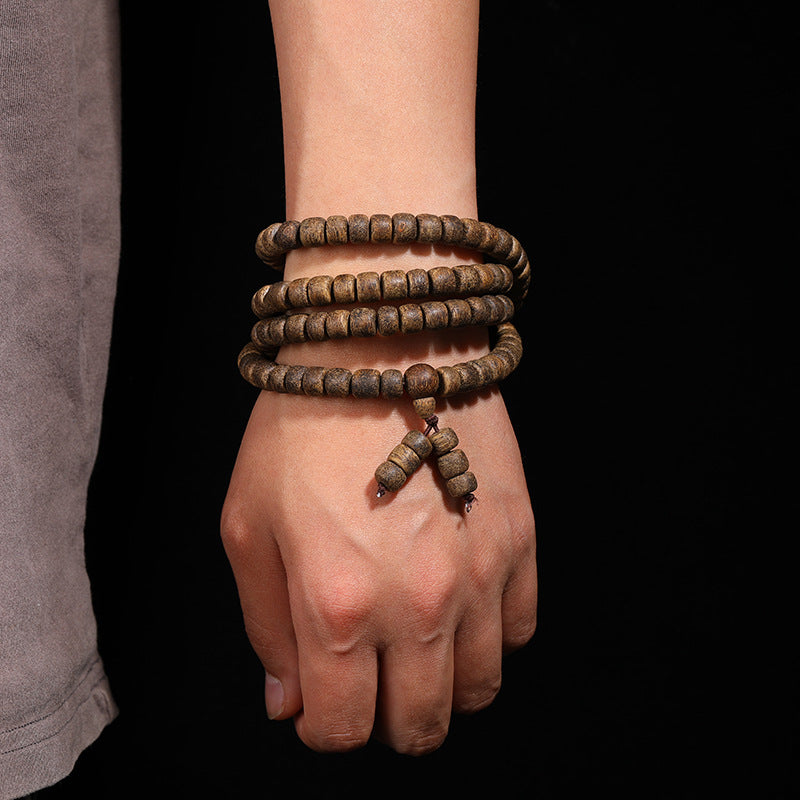 Buddha Life Natural Agarwood Multi-Circle Buddhist Bead Bracelet for Men and Women