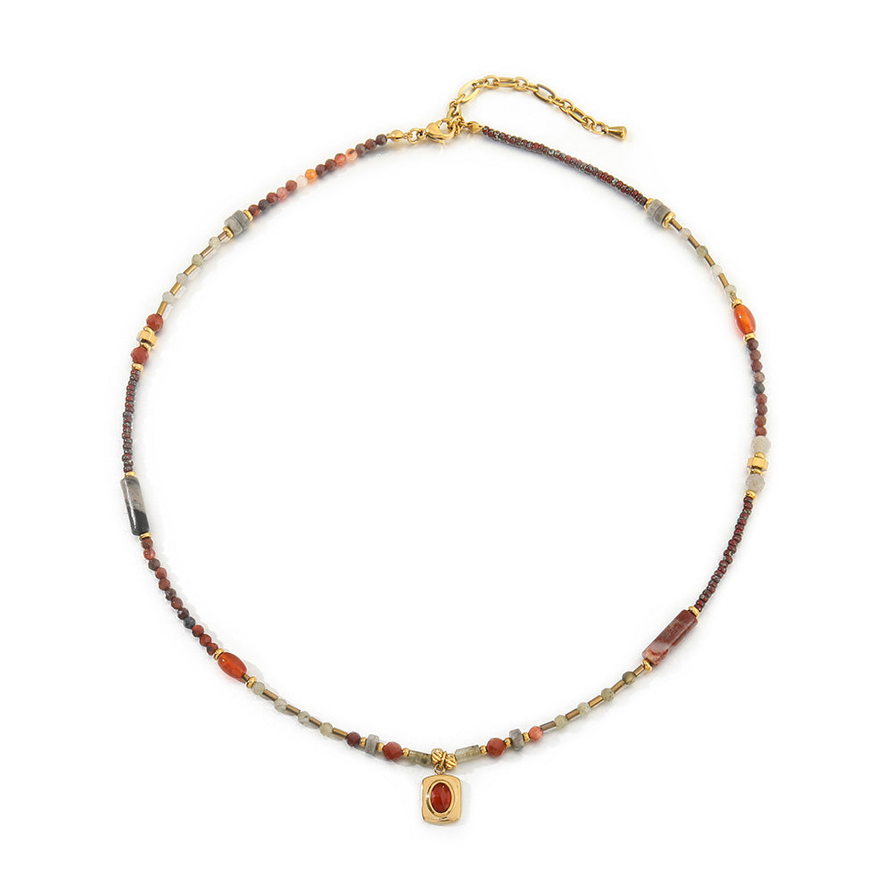 Buddha Life French Retro Natural Stone Necklace