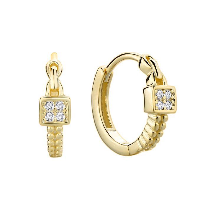 Dapaza 925 Sterling Silver Square Diamond Earrings