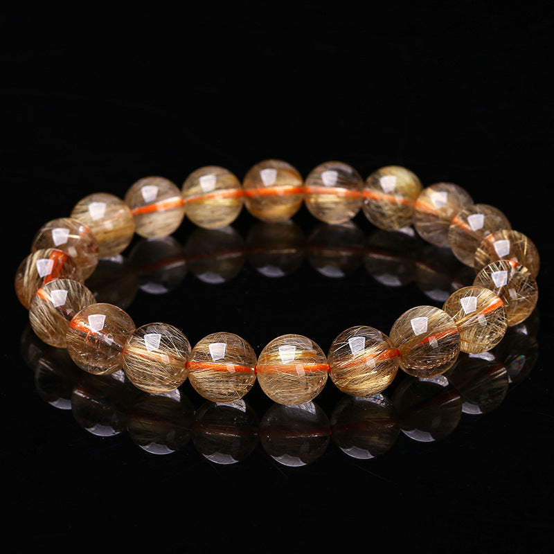Buddha Life 7A Natural  Golden Rutilated Quartz Crystal Bracelet