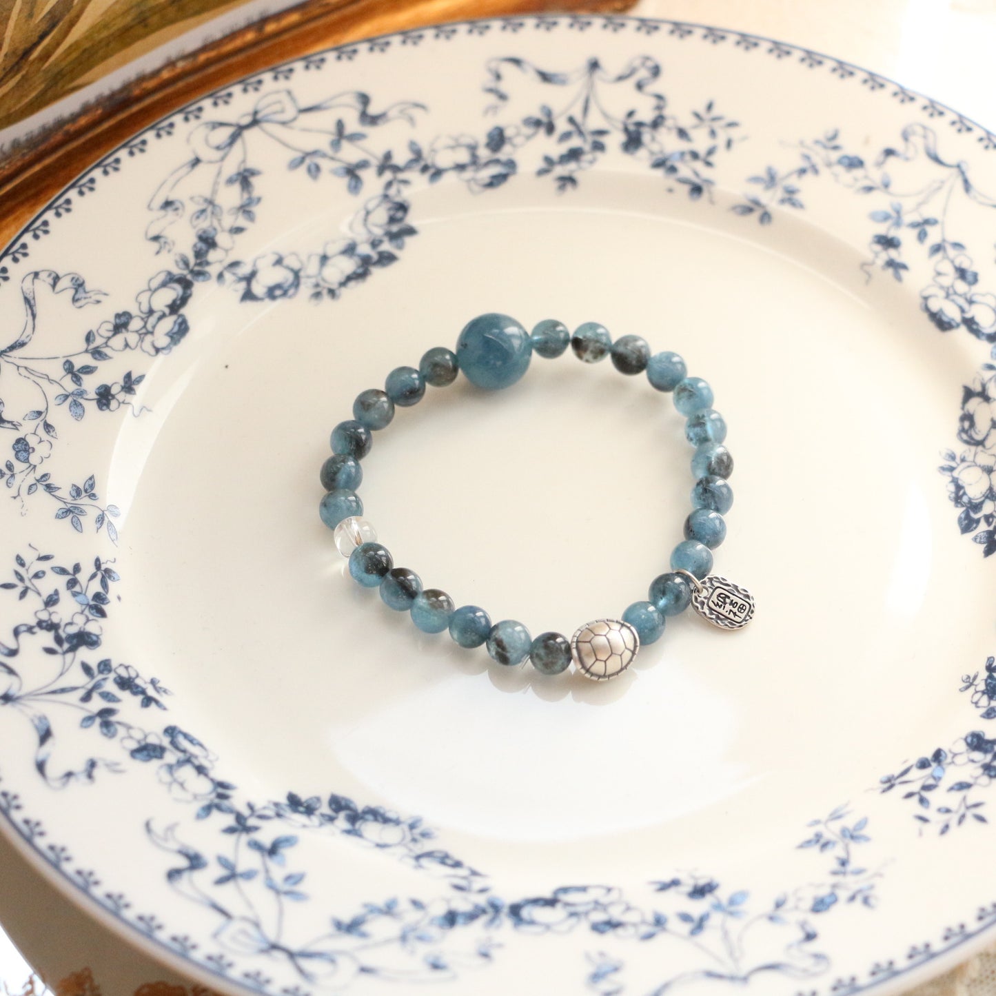 Natural Crystal Aquamarine 925 Silver Bracelet