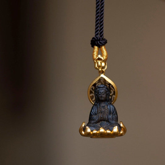 Buddha Life Copper Alloy Guanyin Safe and Sound Necklace
