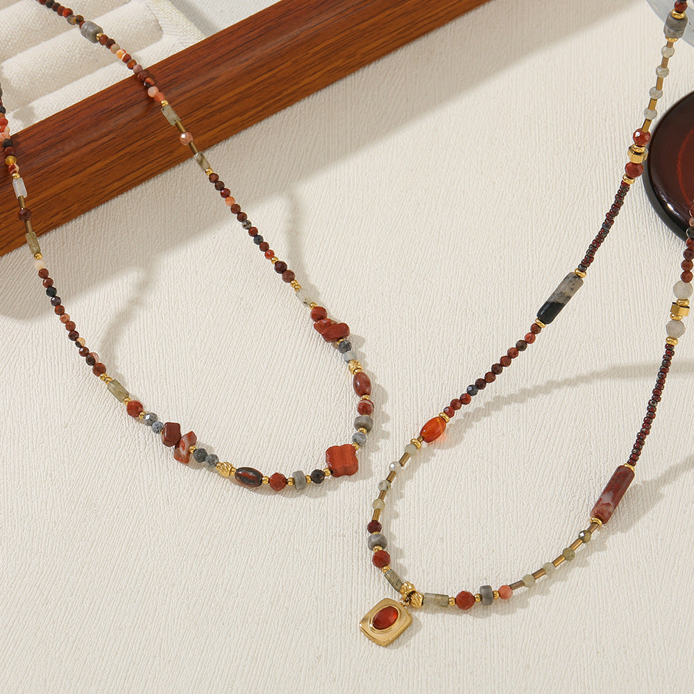Buddha Life French Retro Natural Stone Necklace