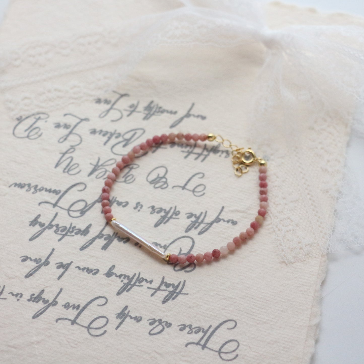Buddha Life Water Lily Series Red Pink Pearl Necklace Bracelet Ring