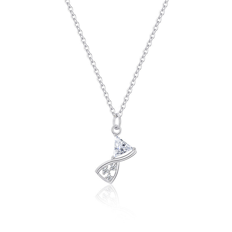 Dapaza Time Hourglass Gold Plated Necklace Women's S925 Sterling Silver