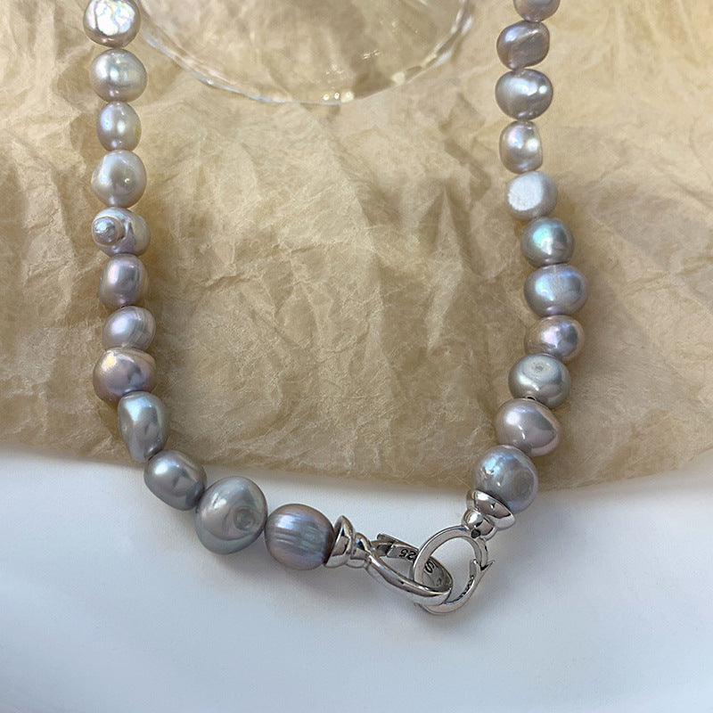 S925 Sterling Silver Baroque Pearl Necklace