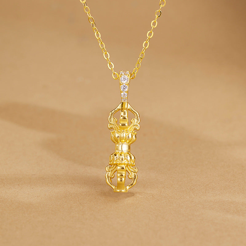 S925 Sterling Silver Vajra Pestle Necklace Niche Design INS Same Style