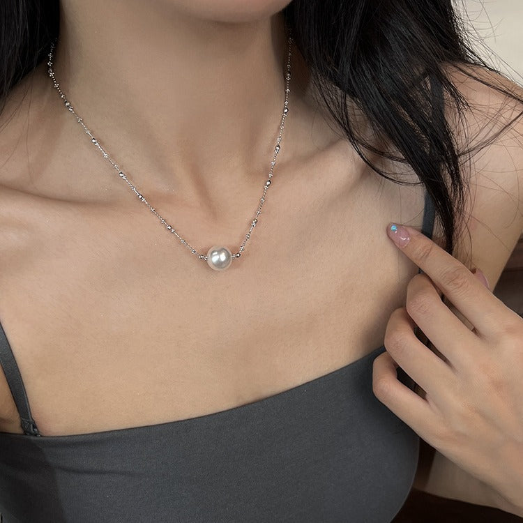 S925 Sterling Silver Fairy Necklace Female Niche Design Bead Collarbone Chain