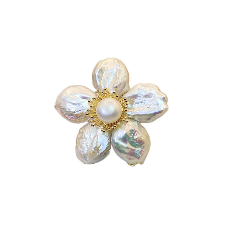 Baroque Pearl Flower Brooch