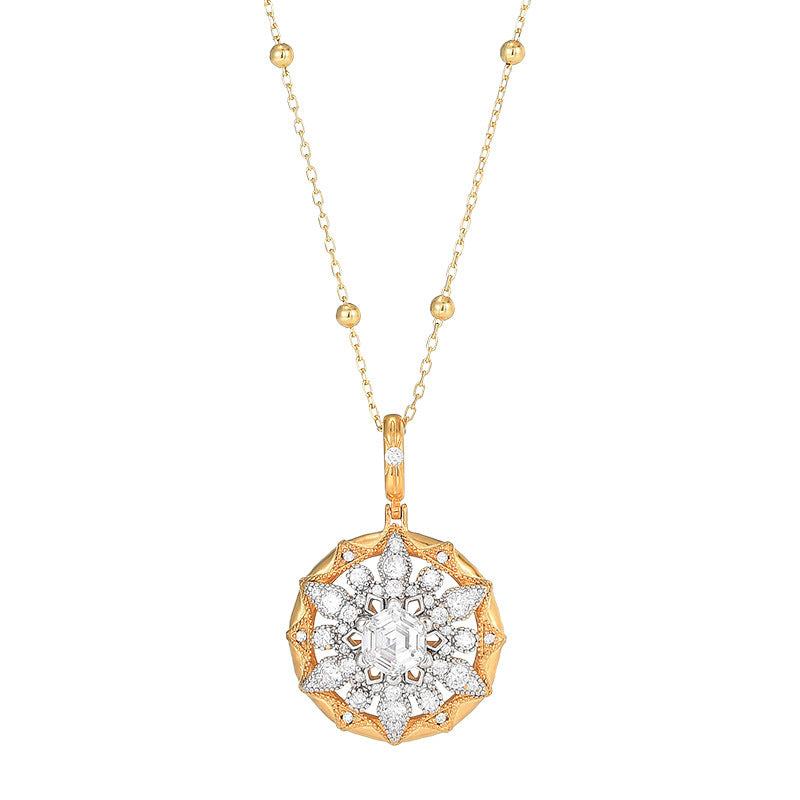 925 Sterling Silver Sunflower Necklace Niche Light Luxury Versatile High-end Pendant Diamond Collarbone Chain Fashion Necklace