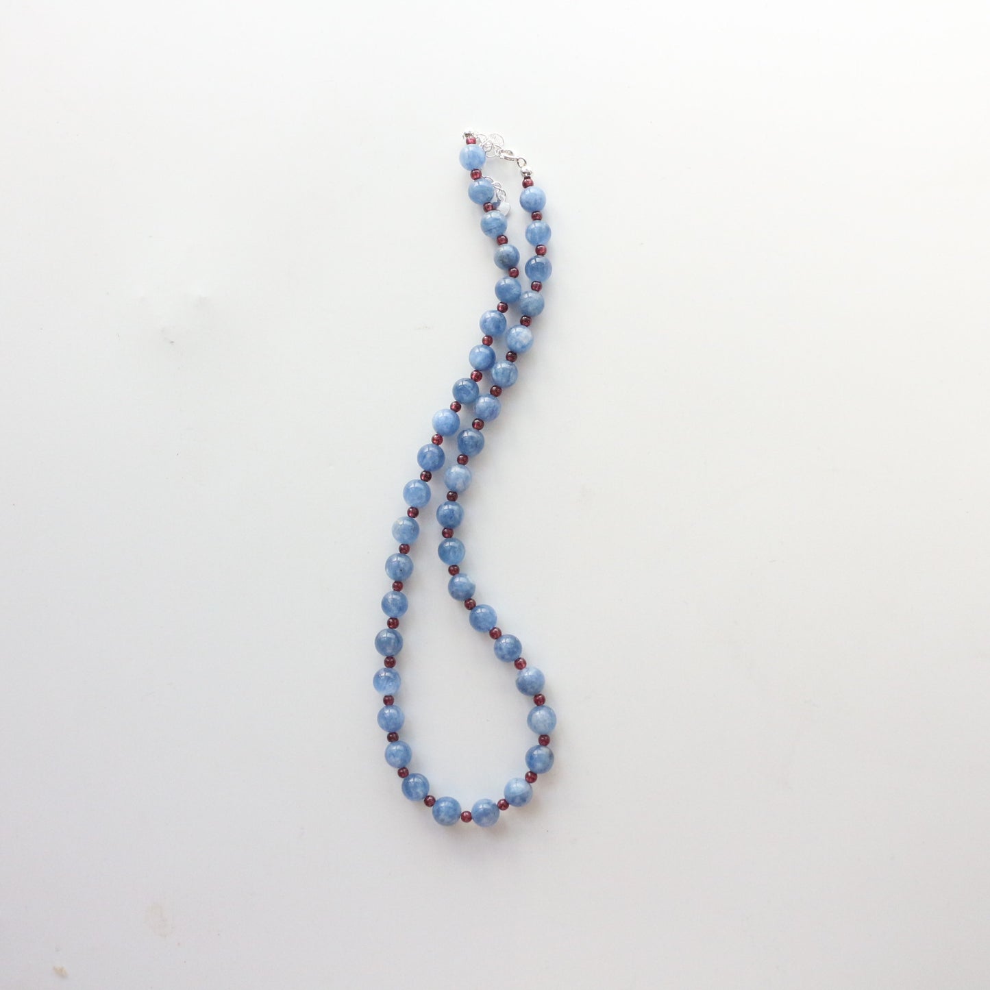 Buddha Life Kyanite Garnet 925 Silver Neck Chain Necklace