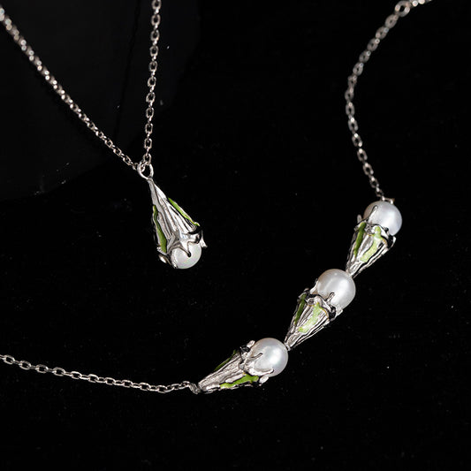 S925 Sterling Silver Bracelet Women's Ice Cream Pearl Design