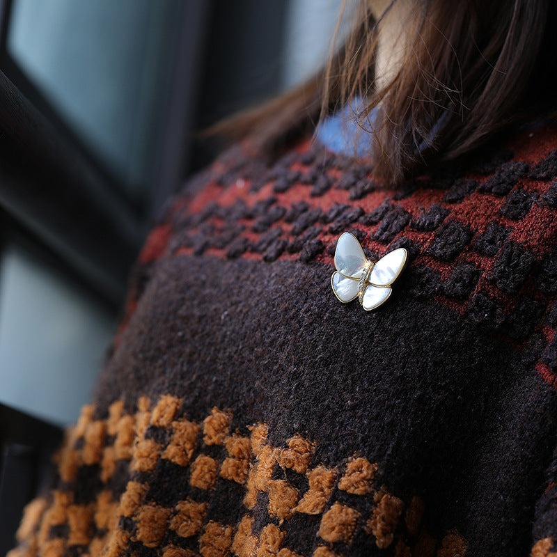 Break The Cocoon Into A Butterfly Natural Shell Butterfly Brooch