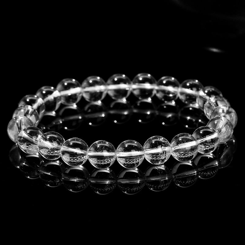 Buddha Life 8A Natural White Crystal Bracelet Transparent Crystal Bead Single Ring Bracelet for Girls