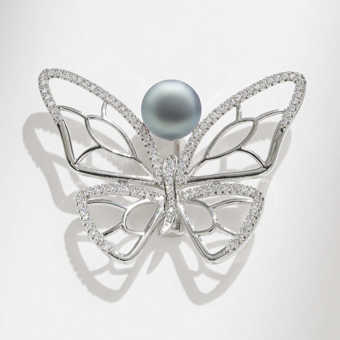 Freshwater Pearl Butterfly Brooch