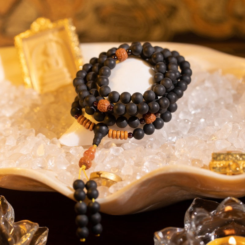 Buddha Life Medicine Pernan Red Agate Buddha Bead Bracelet 108 Beads Bracelet for Men's and Women's