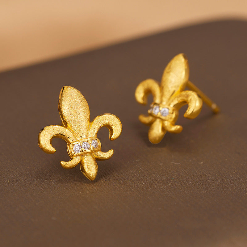 Dapaza S925 Sterling Silver Iris Matte Brushed Earrings