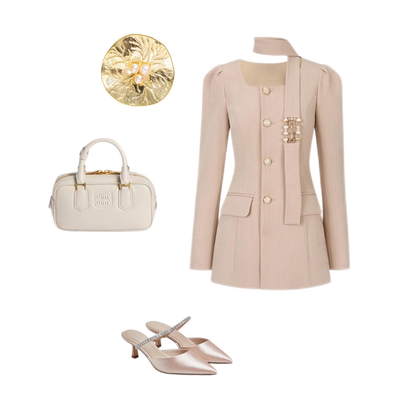 Freshwater Pearl Lotus Leaf Brooch