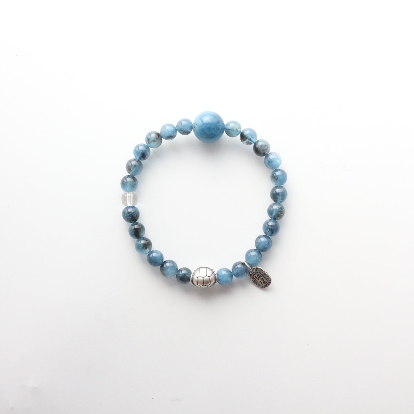 Natural Crystal Aquamarine 925 Silver Bracelet