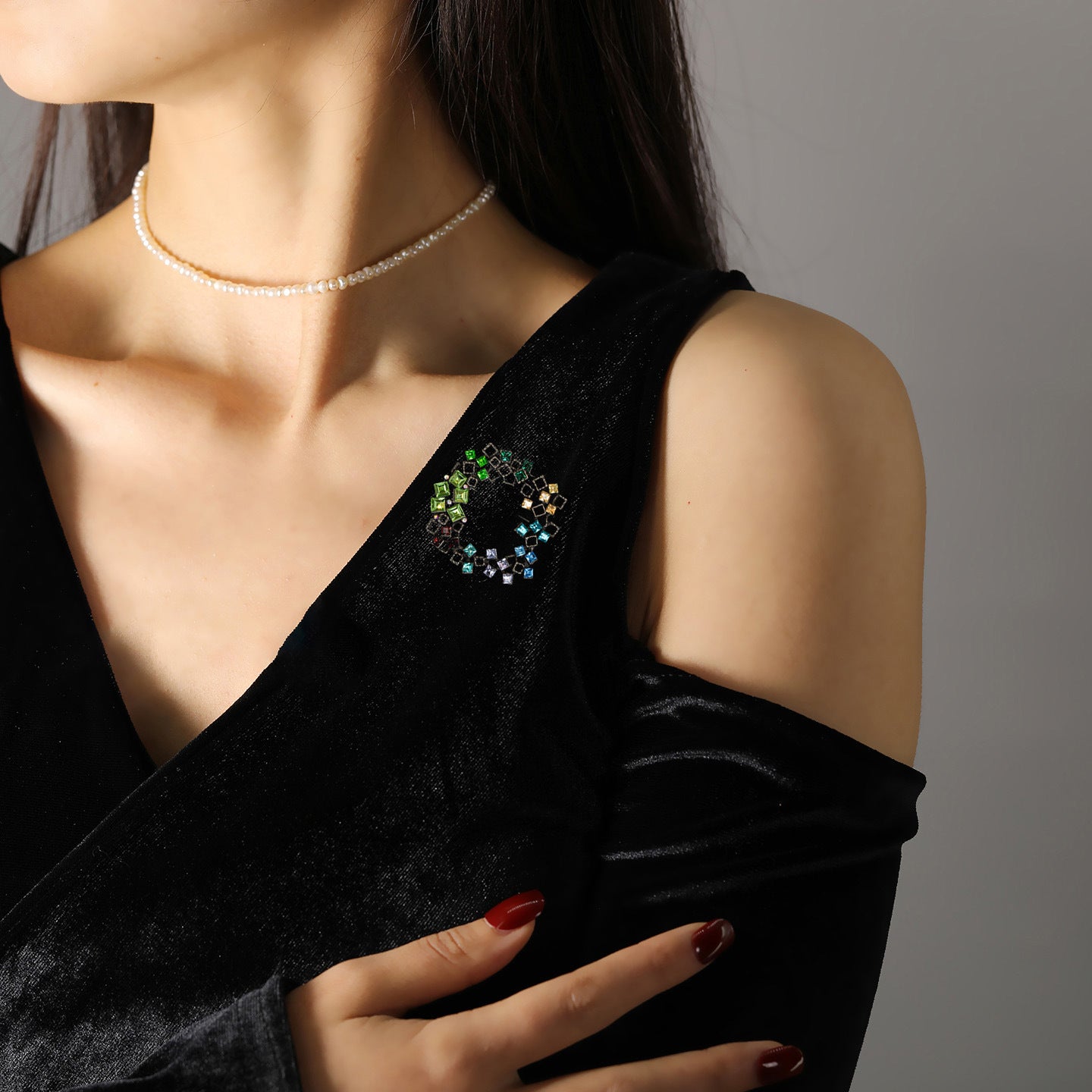 Crystal Circle Brooch