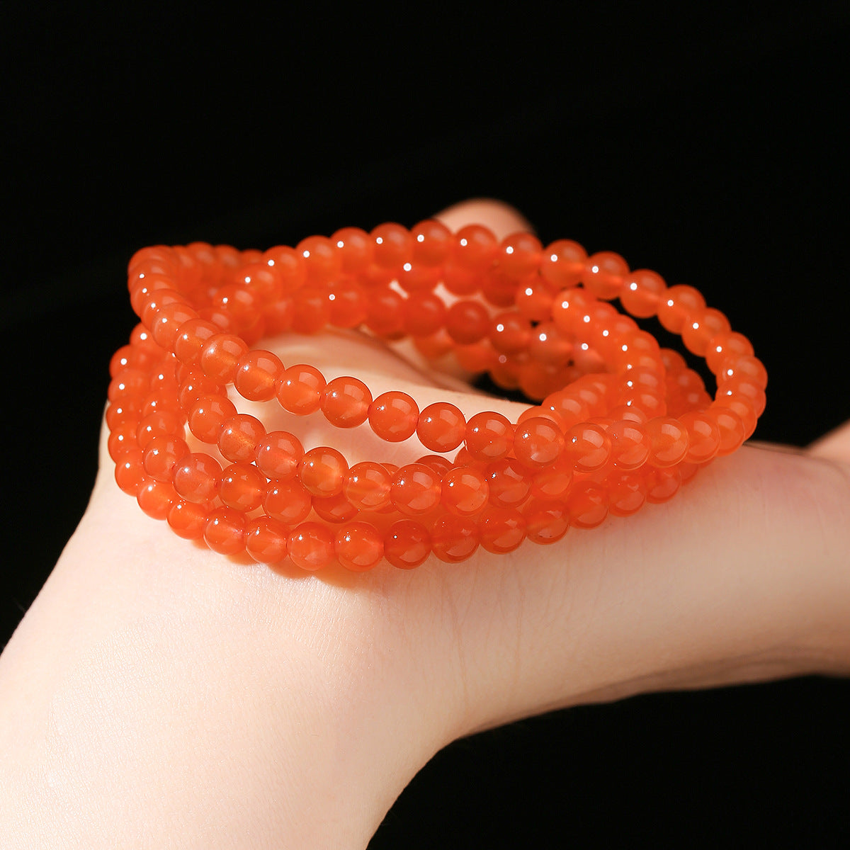 Buddha Life 7A Natural South Red Agate Multi-circle Bracelet