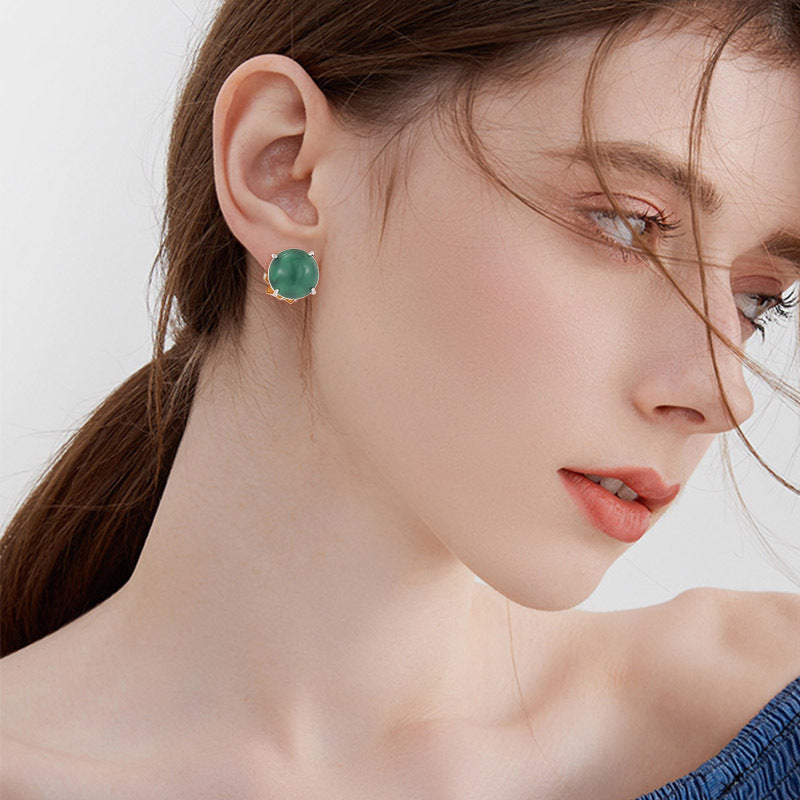 Stud Earrings, High-end Retro Temperament, New Chinese Double-sided Earrings, 925 Silver Needle Light Luxury Jewelry.