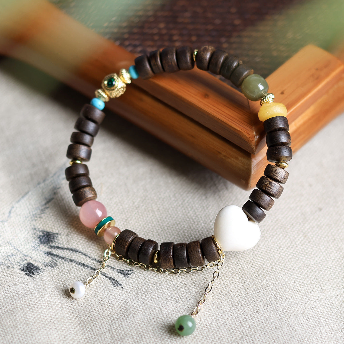 Buddha Life Agarwood Random Bead Bracelet Tibetan Beeswax Bead Bracelet