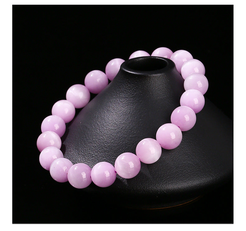Buddha Life 7A Natural Cat's Eye Kunzite Purple Crystal Bracelet Women's